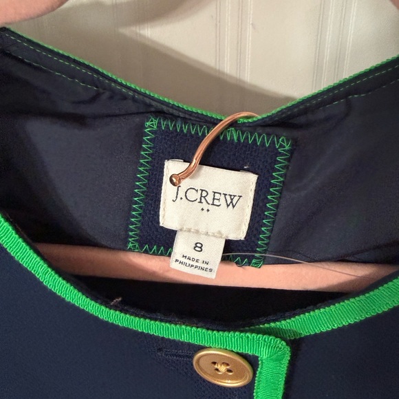 J.Crew Navy Blazer & Skirt Ser Sz 8 Green Trim with Gold Buttons - Picture 4 of 9